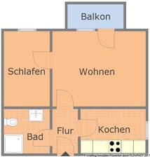 Ruhig gelegene 2 Zimmerwohnung mit Einbauküche und Balkon